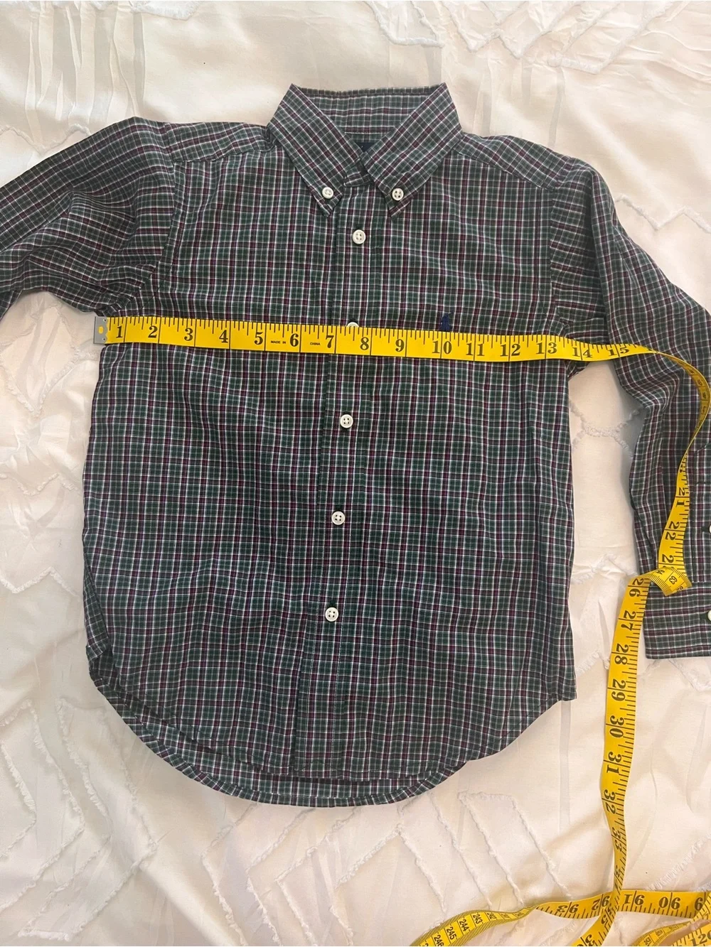 Ralph Lauren Green & white Plaid Button-Down Shirt 4/4T